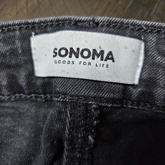 Sonoma Womens Straight Skinny Jeans Size 12R Dark Wash Charcoal Black - Picture 3 of 5